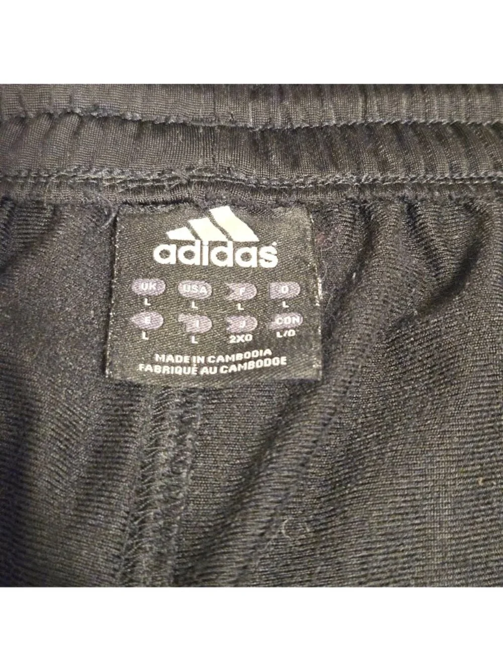 Adidas Mens Black White 3 Stripe Track Pants  AUZ002 Athletic Gym Size Large
